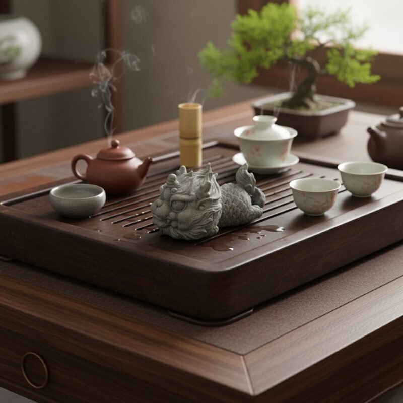 Hand-Carved Stone Slumbering Kylin | Zen Desktop Companion