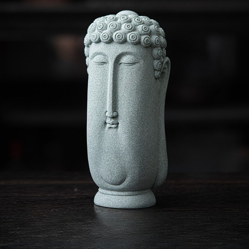 Minimalist Meditating Buddha Statue, Abstract Shakyamuni Zen Decor