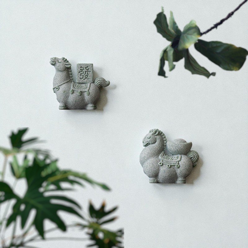 The "Instant Luck" Horses: Green Sandstone Wealth Charms