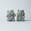 Cyan Sandstone Joyful Panda | Wealth & Luck Decor