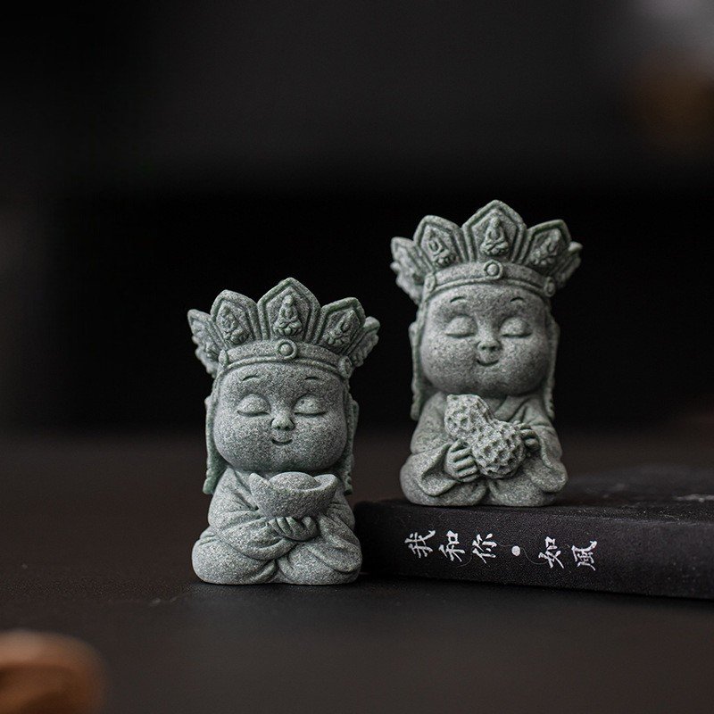 Cyan Sandstone Silent Sage | Stoic Wisdom & Peace