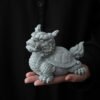 主图-02 Mythical Dragon Turtle Guardian | Hand-Carved Cyan Sandstone Wealth Totem