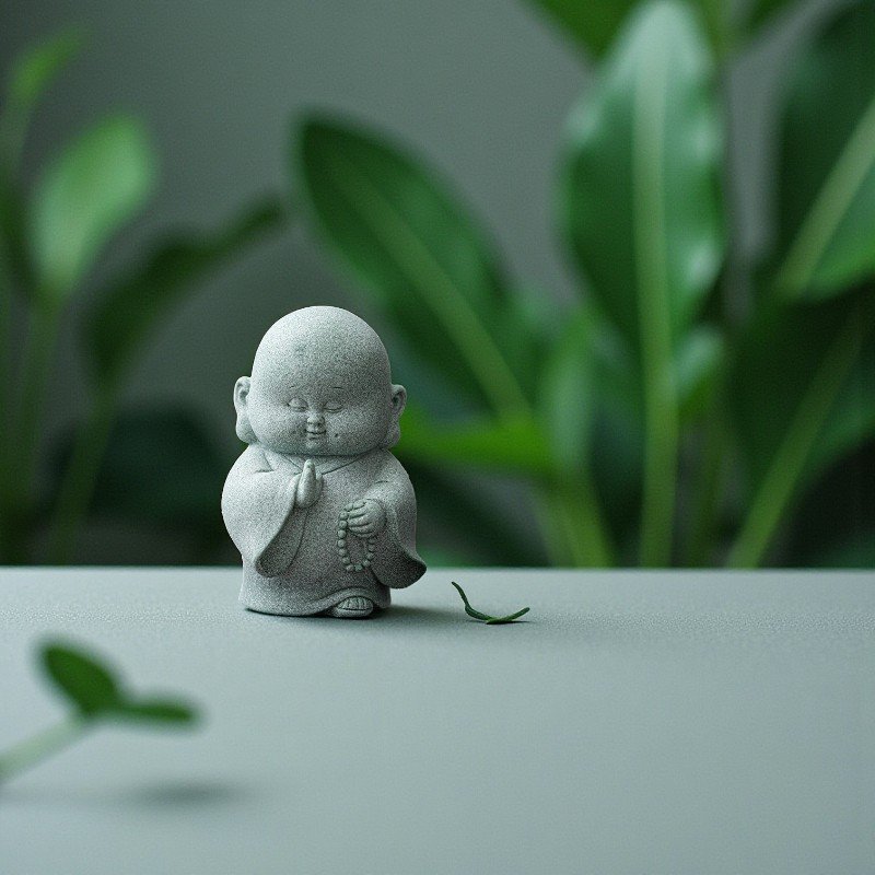 主图-07 Monk Statue: "Peace of Mind" Zen Guardian