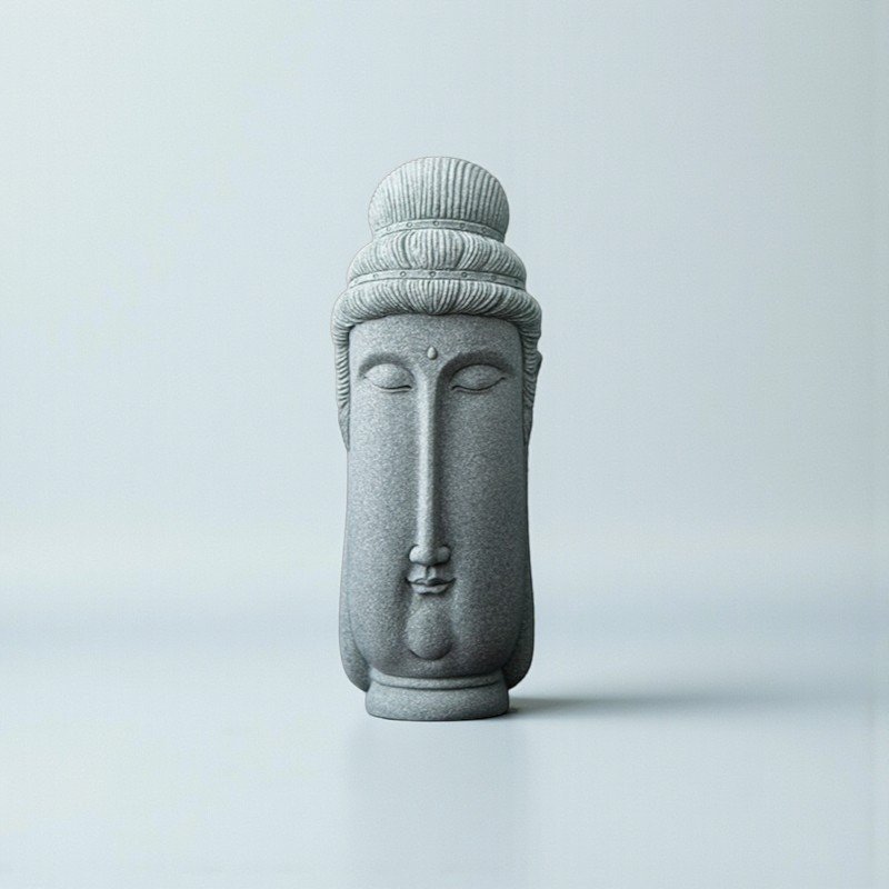 A minimalist zen statue known as the "Slim Bodhisattva