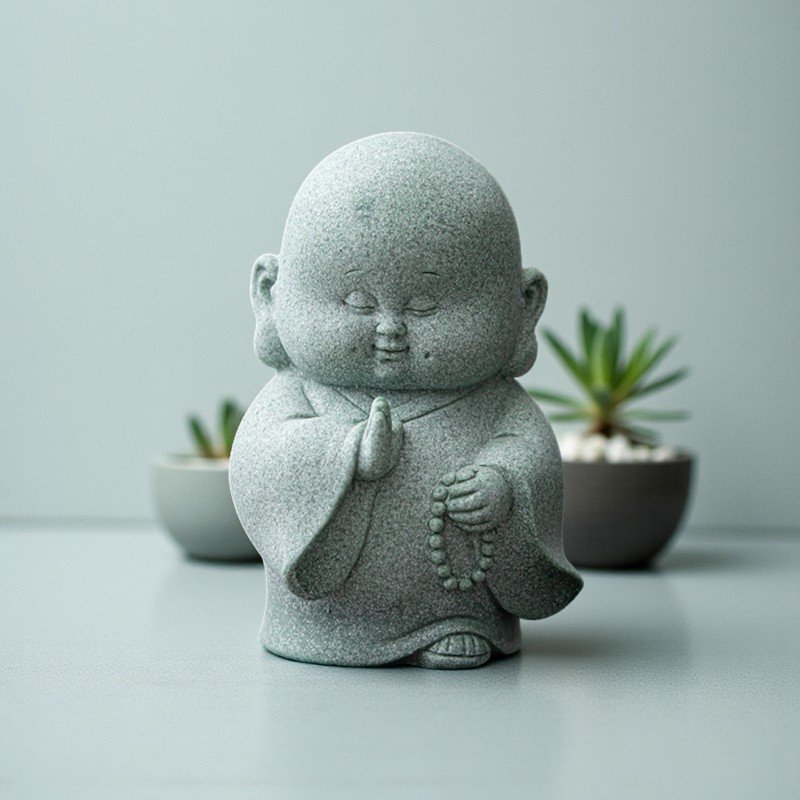 Monk Statue: "Peace of Mind" Zen Guardian