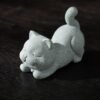 伸懒腰猫咪 Zen Meow: Hand-Carved Green Sandstone Tea Pet Figurines (Healing & Lucky)