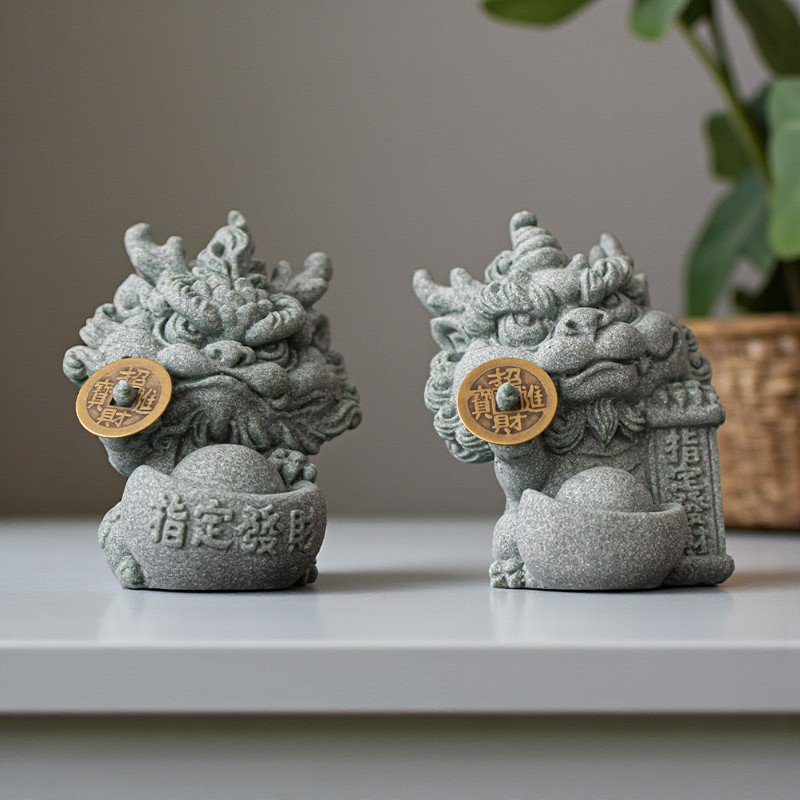 合影 Cyan Sandstone Destined Wealth Dragon | Prosperity & Abundance