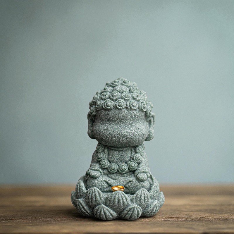 Cyan Sandstone Four Wise Monks | Zen Wisdom Set