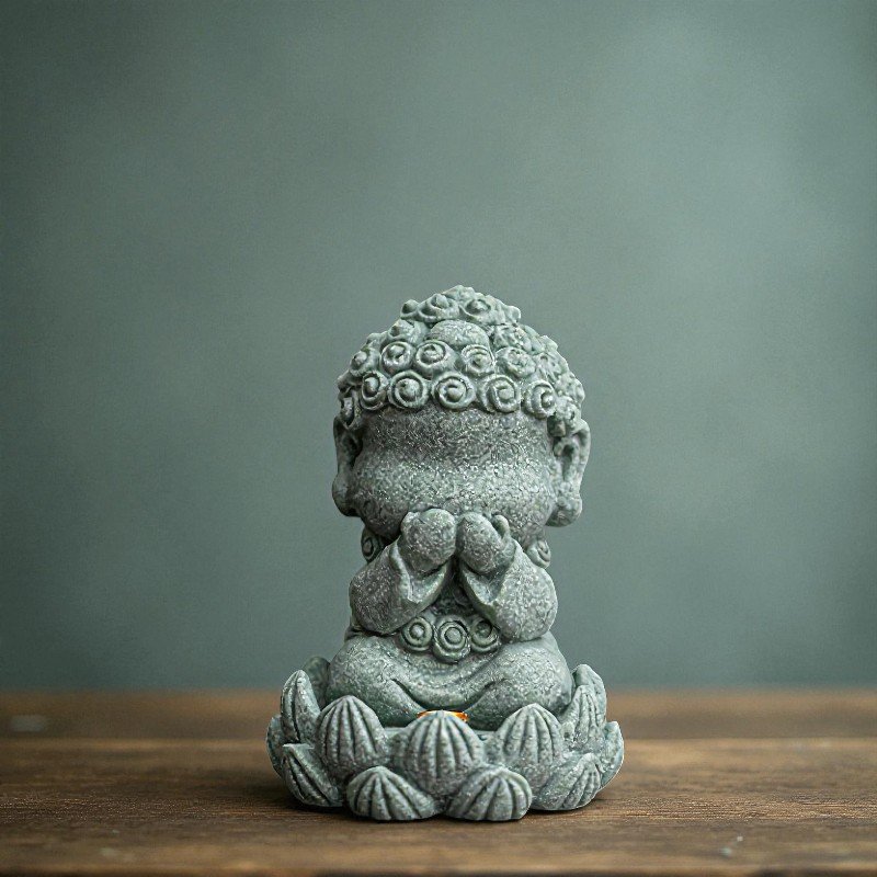 Cyan Sandstone Four Wise Monks | Zen Wisdom Set