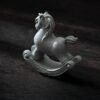 小木马 Cute "Rocking Horse" tea pet statue in green sandstone