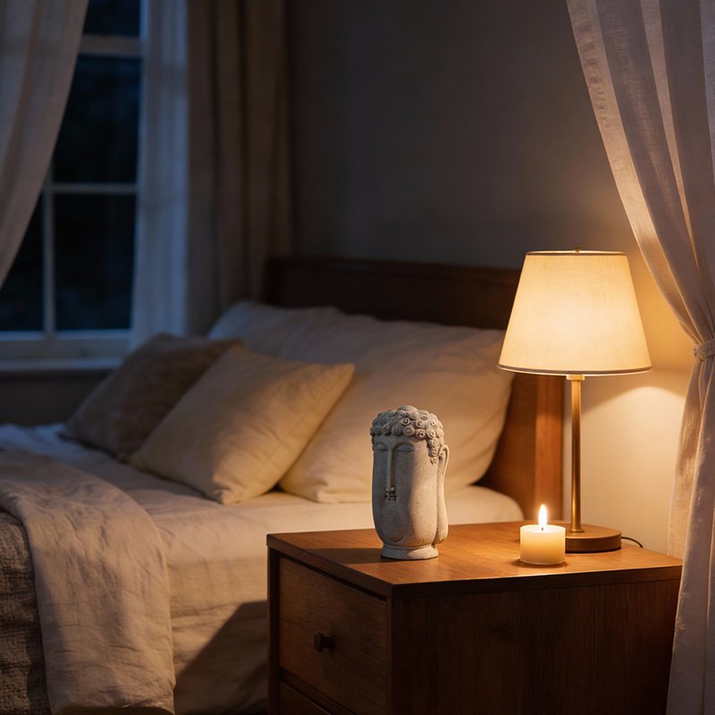 Minimalist Meditating Buddha Statue, Abstract Shakyamuni Zen Decor