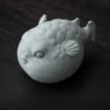河豚 Hand-Carved Green Sandstone Animal Tea Pets
