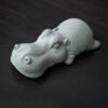 河马 Hand-Carved Green Sandstone Animal Tea Pets