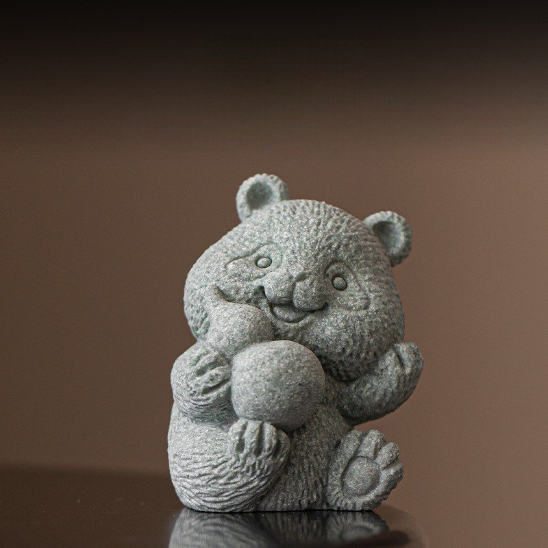Prosperity" (Fulu) panda statue holding a gourd