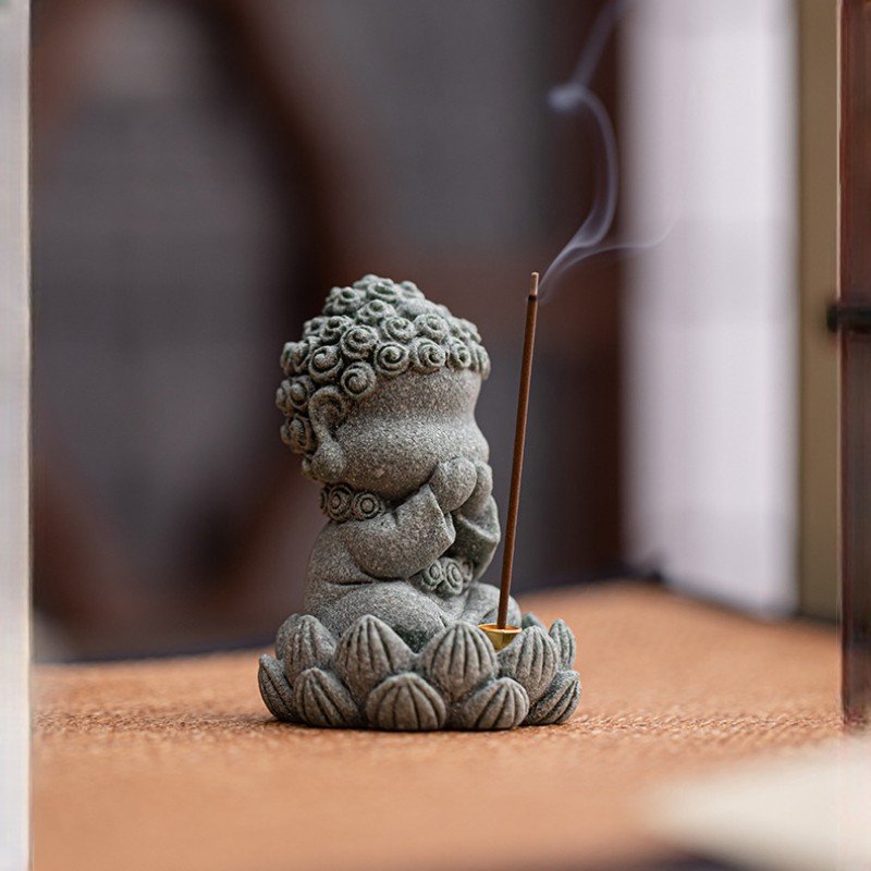 Cyan Sandstone Four Wise Monks | Zen Wisdom Set