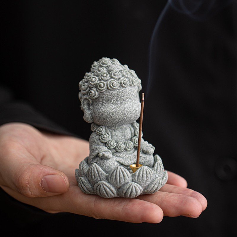 Cyan Sandstone Four Wise Monks | Zen Wisdom Set