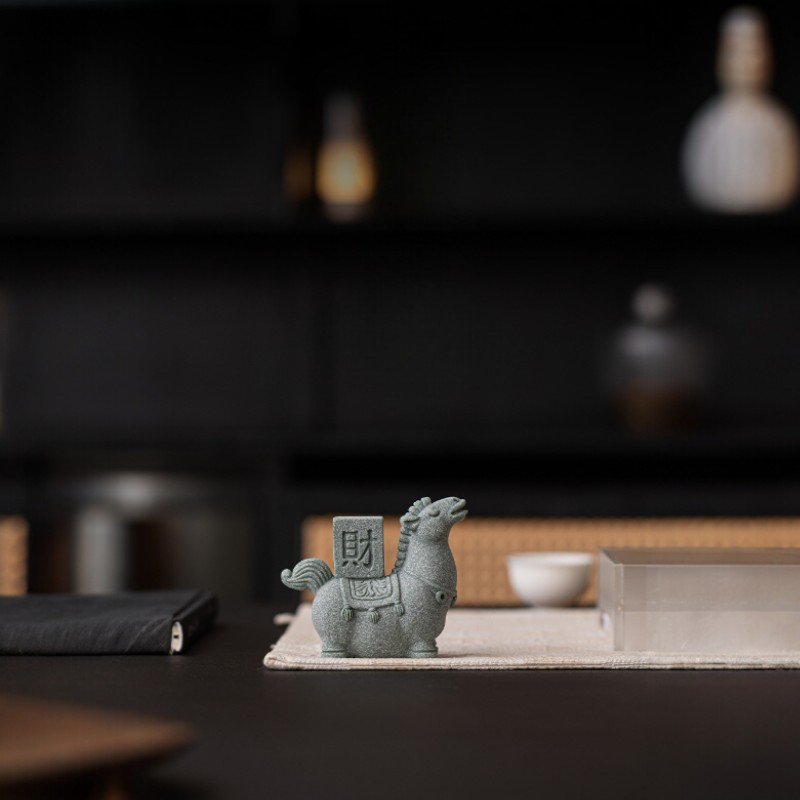 The "Instant Luck" Horses: Green Sandstone Wealth Charms