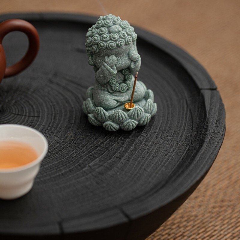 Cyan Sandstone Four Wise Monks | Zen Wisdom Set