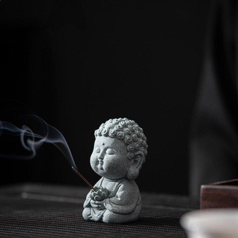 详情-13 Cyan Sandstone Serene Tathagata | Five Blessings Decor