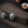 详情-14 Zen Meow: Hand-Carved Green Sandstone Tea Pet Figurines (Healing & Lucky)