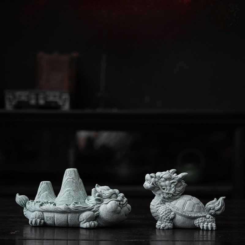 详情-15 Cyan Sandstone Emperor's Territory | Power & Stability Decor