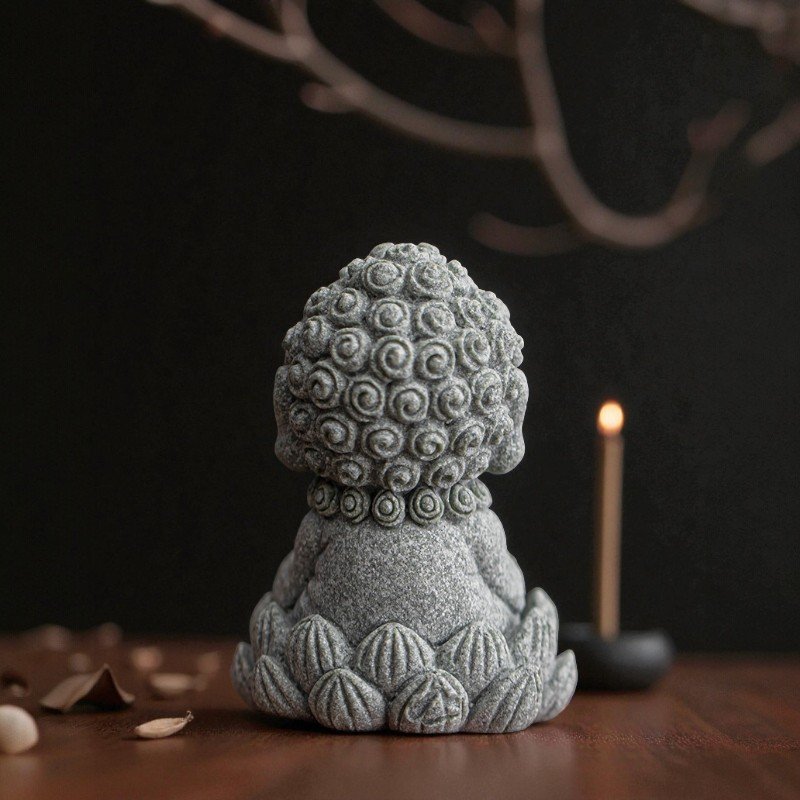 Cyan Sandstone Four Wise Monks | Zen Wisdom Set