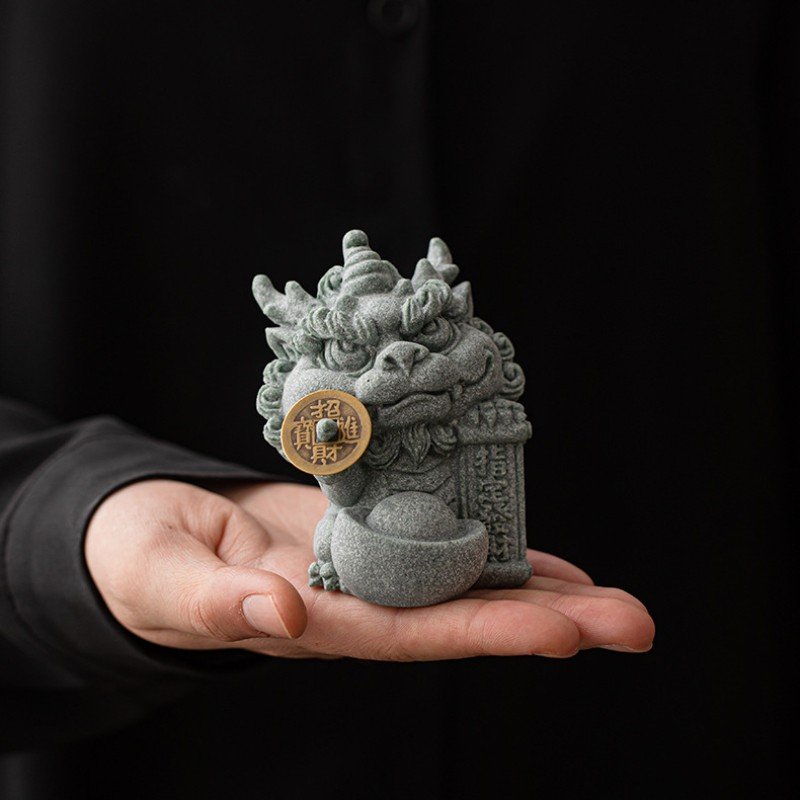 详情-16 Cyan Sandstone Destined Wealth Dragon | Prosperity & Abundance