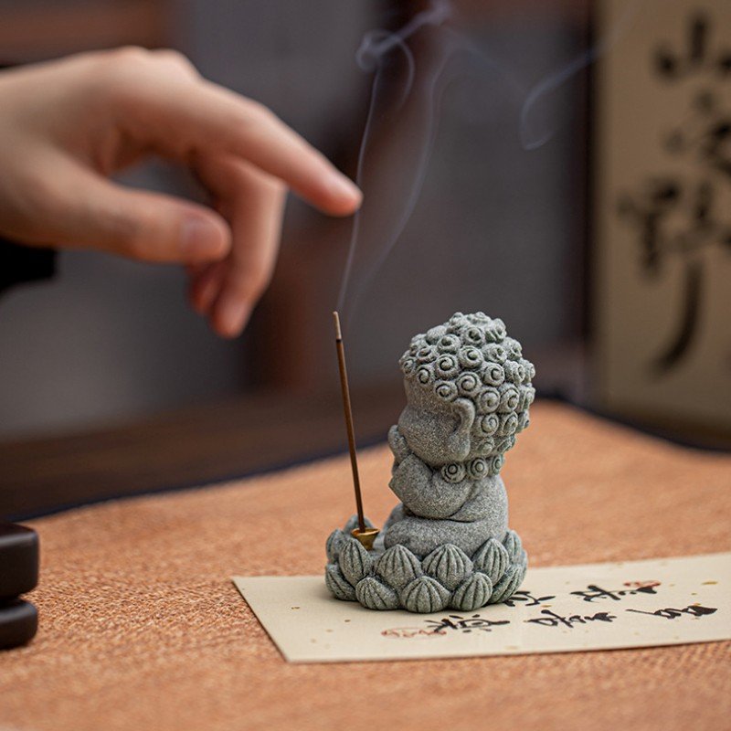 Cyan Sandstone Four Wise Monks | Zen Wisdom Set