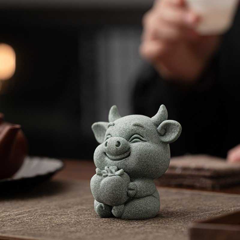 详情-17 "Bull Market" & "Prosperity Pig" Statues, Feng Shui Charms for Wealth