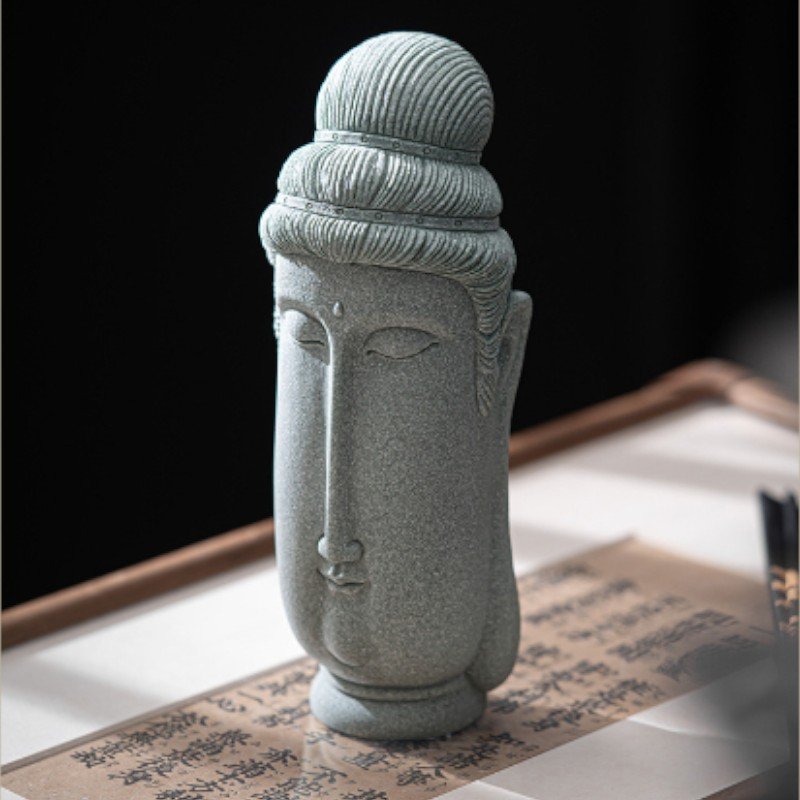 详情-18 Minimalist "Slim" Bodhisattva, Abstract Zen Statue for Home Decor