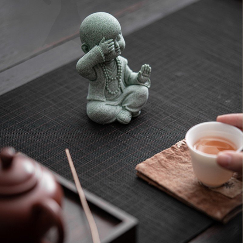 详情-18 "Five Philosophies" Zen Monk Statue (Artisan Sandstone Collection)