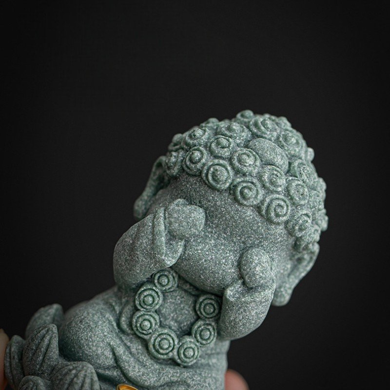 Cyan Sandstone Four Wise Monks | Zen Wisdom Set