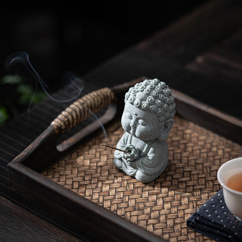 详情-20 Cyan Sandstone Serene Tathagata | Five Blessings Decor