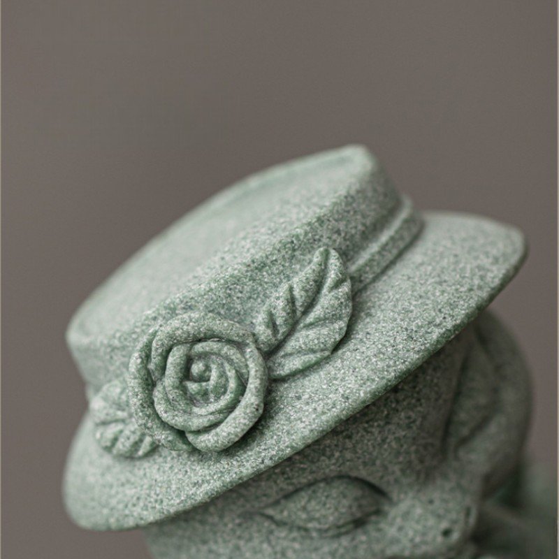 详情-22 Cyan Sandstone Auspicious Snake | Peace & Grace Decor