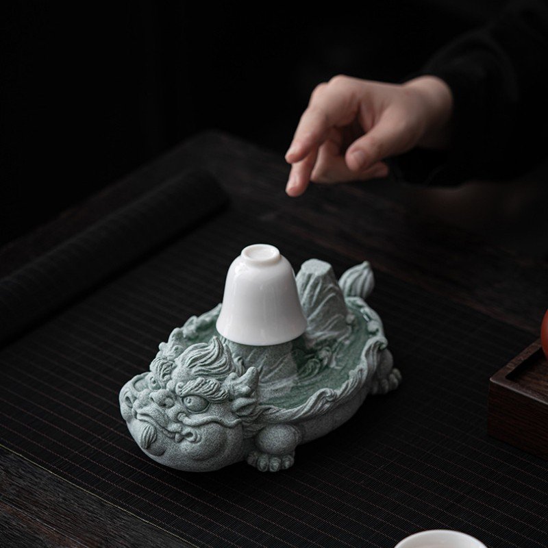 详情-23 Cyan Sandstone Emperor's Territory | Power & Stability Decor