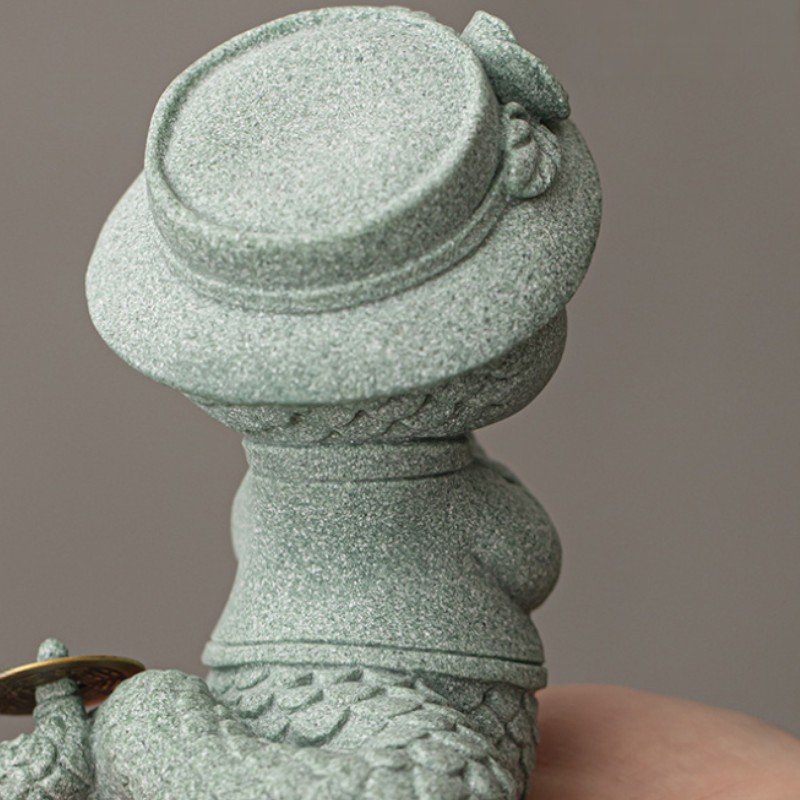 详情-23 Cyan Sandstone Auspicious Snake | Peace & Grace Decor