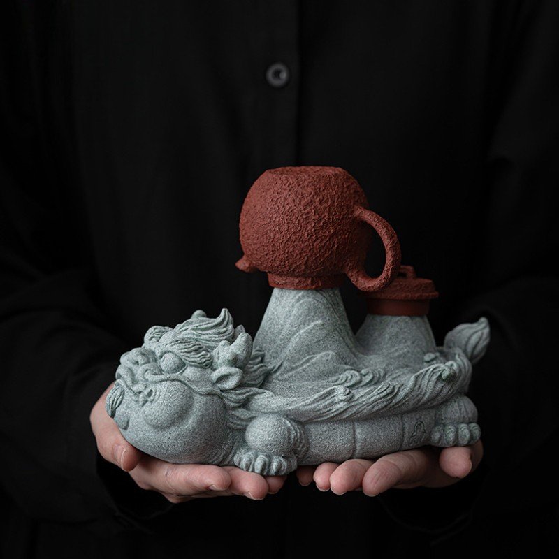 详情-25 Cyan Sandstone Emperor's Territory | Power & Stability Decor