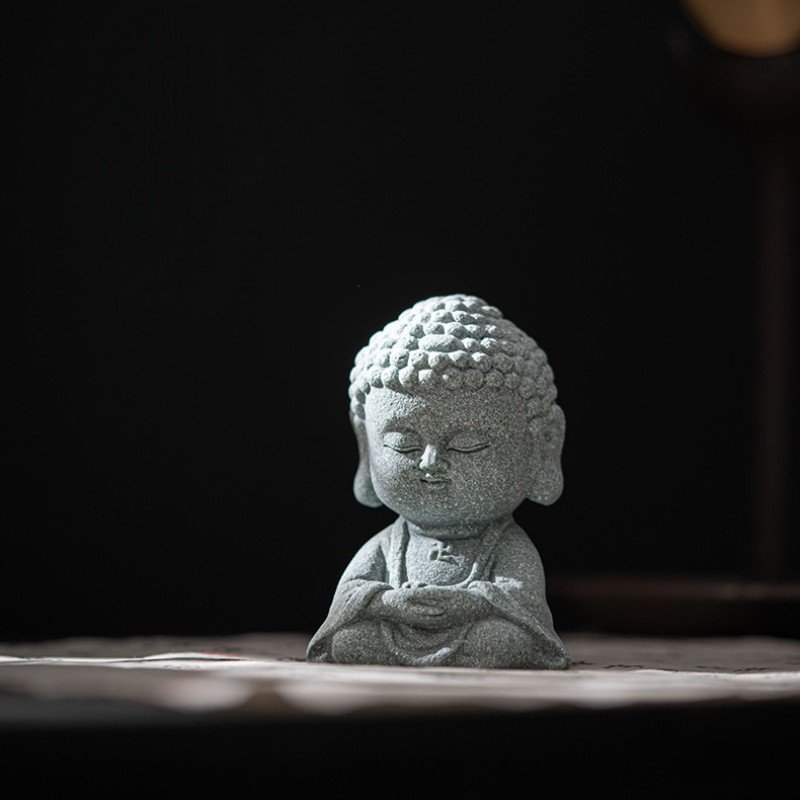 详情-25 Cyan Sandstone Serene Tathagata | Five Blessings Decor