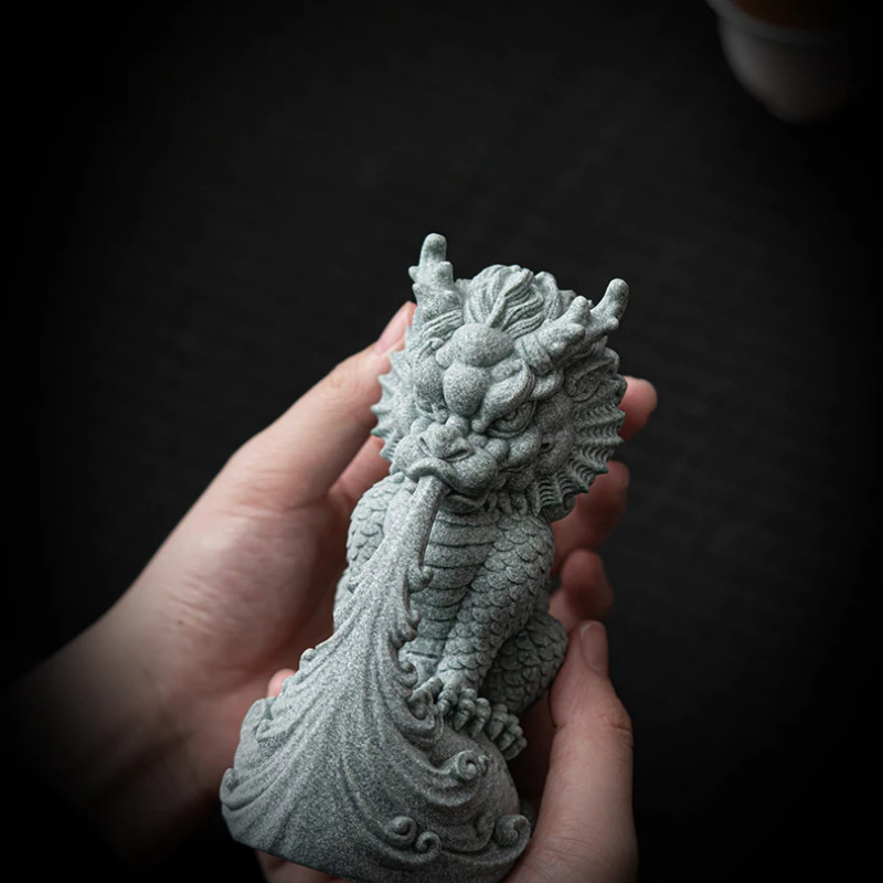 Cyan Sandstone Elemental Guardian | Five Sacred Blessings