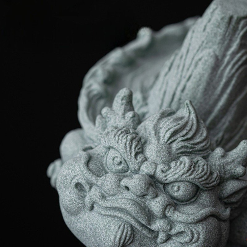 详情-27 Cyan Sandstone Emperor's Territory | Power & Stability Decor