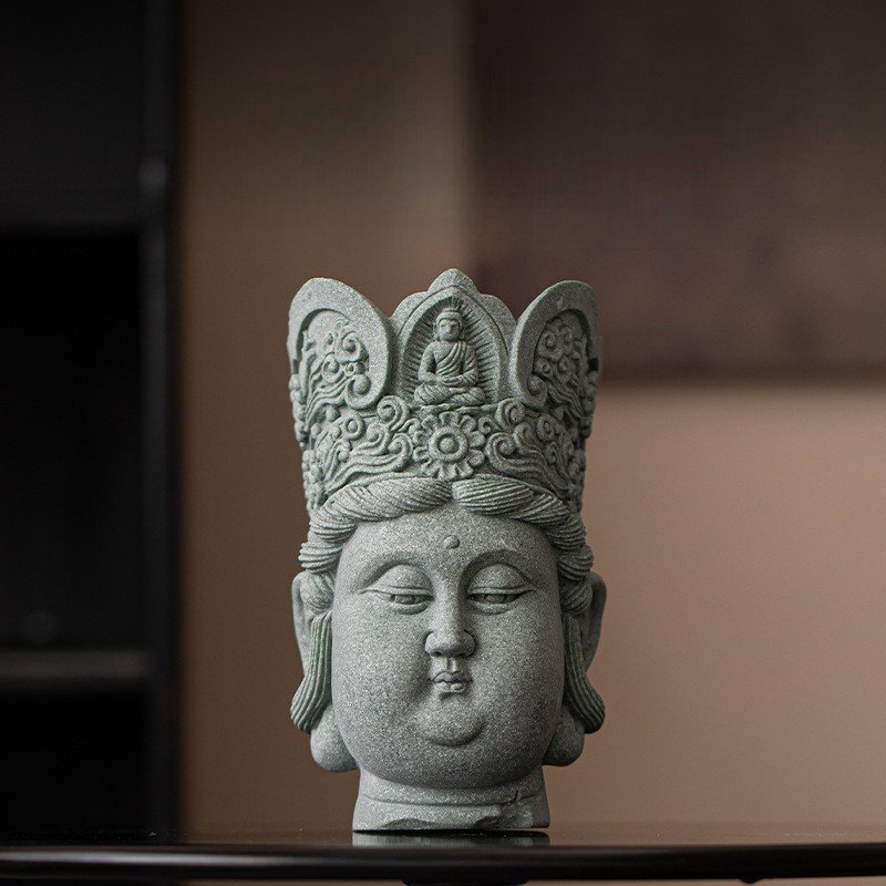 Vajrapani Statue (Head), Dharmapala Buddhist Guardian Decor