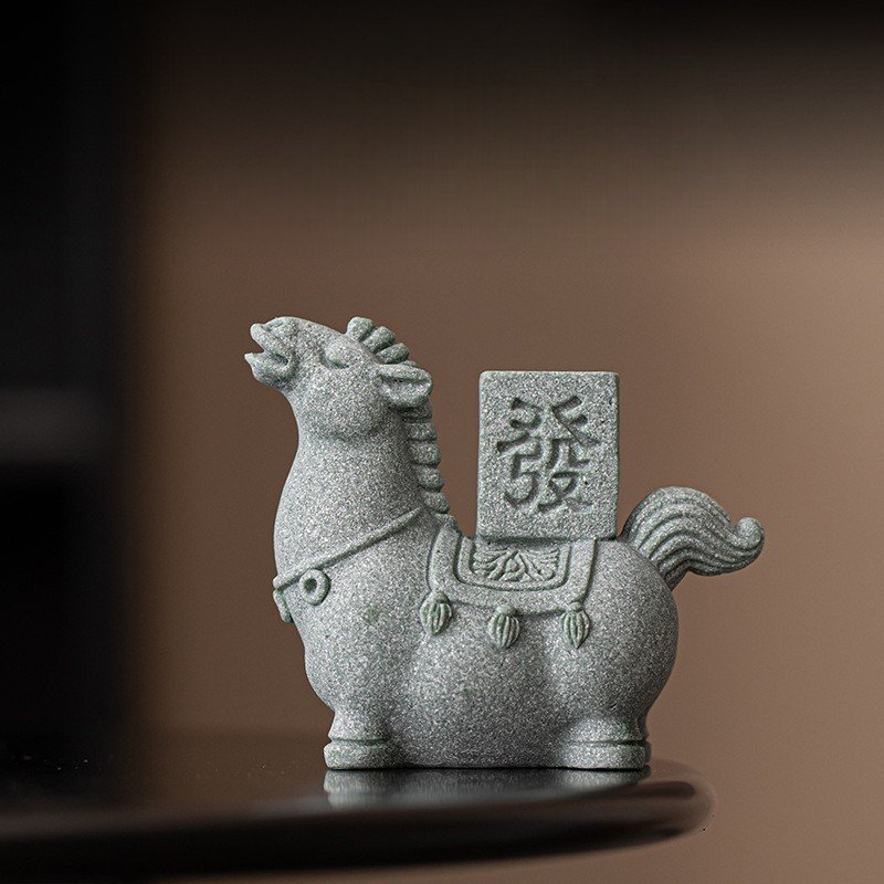 The "Instant Luck" Horses: Green Sandstone Wealth Charms