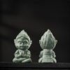 画廊4 Cyan Sandstone Meditating Monkey King | Mini Zen Warrior Statue (Tea Pet & Aquarium Decor)